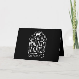 Easily Distracted By Goats Funny Goat Lover Gifts Holiday Card