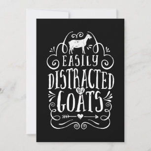 Easily Distracted By Goats Funny Goat Lover Gifts Invitation