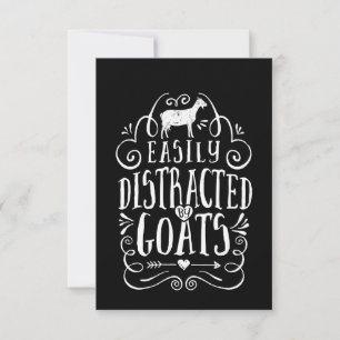 Easily Distracted By Goats Funny Goat Lover Gifts Thank You Card