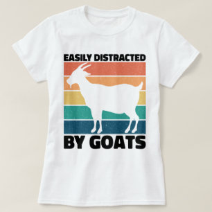 Easily Distracted By Goats Lovers Kawaii Pet Funny T-Shirt