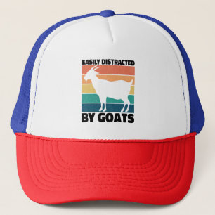 Easily Distracted By Goats Lovers Kawaii Pet Funny Trucker Hat
