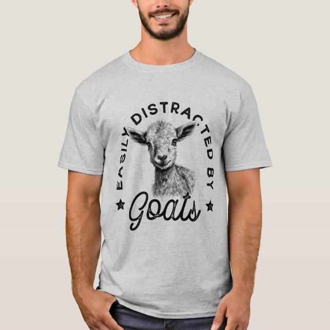 Easily Distracted by Goats T-Shirt (Front)