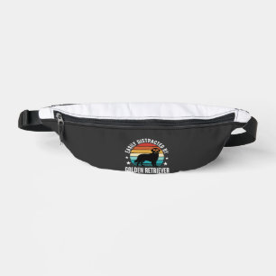 Easily Distracted by Golden Retriever Retro Sunset Bum Bags