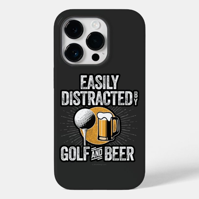 Easily Distracted by Golf and Beer Case-Mate iPhon Case-Mate iPhone Case (Back)