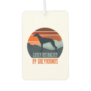 Easily Distracted By Greyhounds Dog Walking Car Air Freshener