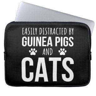 Easily Distracted By Guinea Pigs And Cats Laptop Sleeve