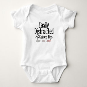 easily distracted by guinea pigs baby bodysuit