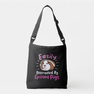 Easily Distracted By Guinea Pigs   Cute Pet Lover Crossbody Bag