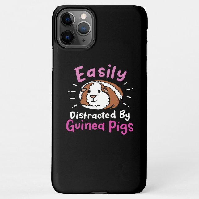Easily Distracted By Guinea Pigs | Cute Pet Lover iPhone Case (Back)