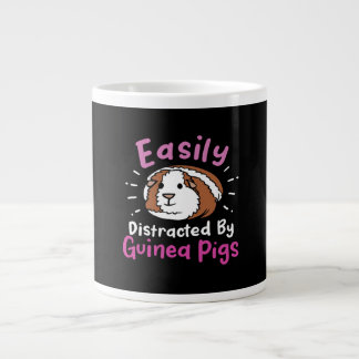 Easily Distracted By Guinea Pigs | Cute Pet Lover Large Coffee Mug