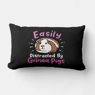 Easily Distracted By Guinea Pigs Cute Pet Lover Lumbar Cushion