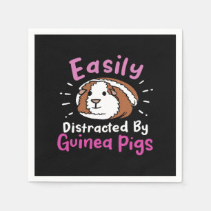 Easily Distracted By Guinea Pigs Cute Pet Lover Napkin