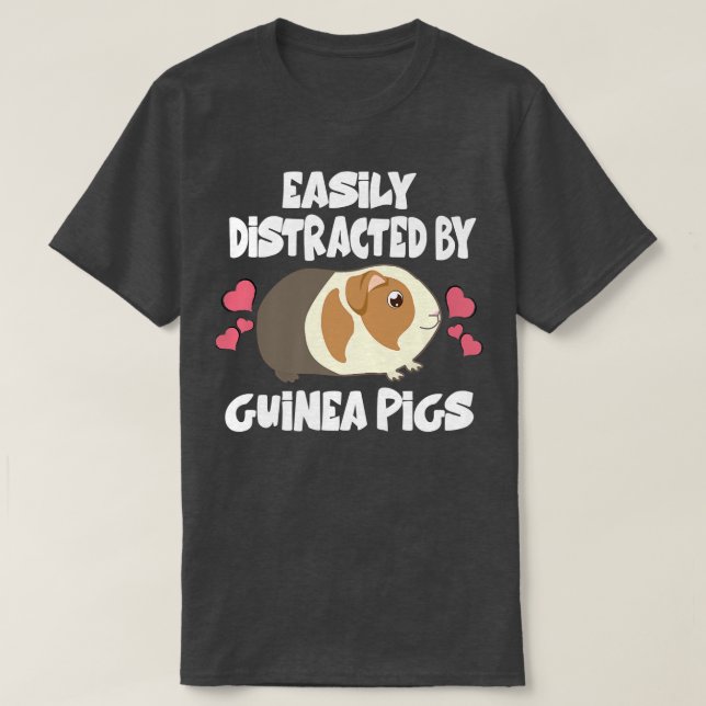 Easily Distracted By Guinea Pigs Pet Owner Premium T-Shirt (Design Front)
