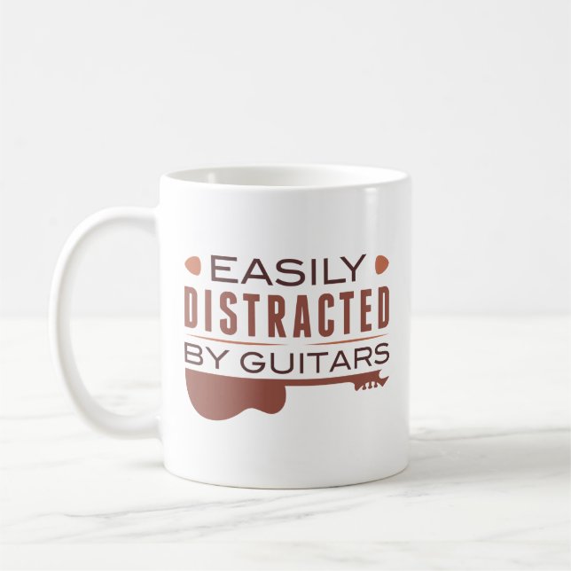 Easily Distracted By Guitars Coffee Mug (Left)