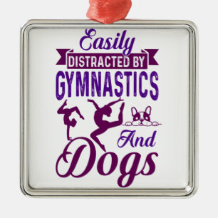 Easily Distracted By Gymnastics and Dogs Metal Ornament