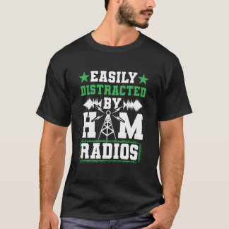 Easily Distracted By Ham Radios Network Network Si T-Shirt