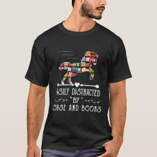 Easily Distracted By Horse And Books T-Shirt