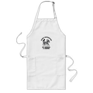 EASILY DISTRACTED BY HORSES & ANIME LONG APRON