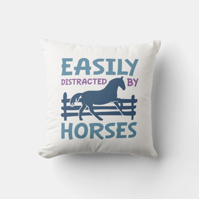 Easily Distracted By Horses Cushion (Front)