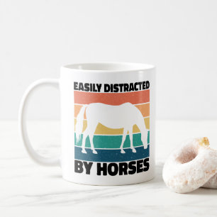 Easily Distracted By Horses Farming Lover Cool Coffee Mug