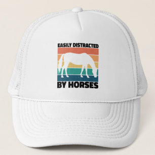 Easily Distracted By Horses Farming Lover Cool Trucker Hat