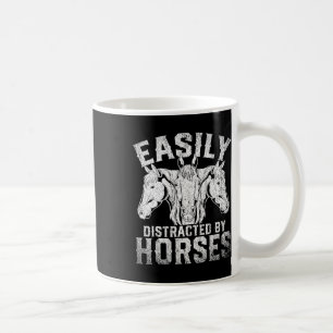 Easily Distracted By Horses Horseback Riding Funny Coffee Mug