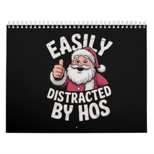 Easily Distracted by Hos Funny Christmas Party Calendar