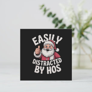 Easily Distracted by Hos Funny Christmas Party  Invitation