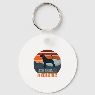 Easily Distracted By Irish Setters Dog Walking Key Ring