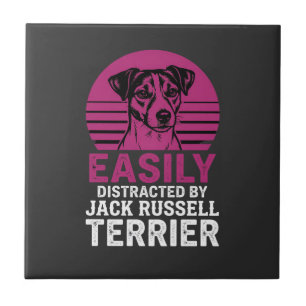 Easily Distracted By Jack Russell Terrier Ceramic Tile