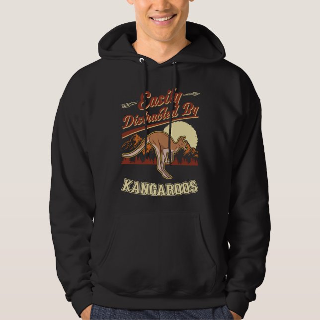 Easily distracted by Kangaroos Hoodie (Front)