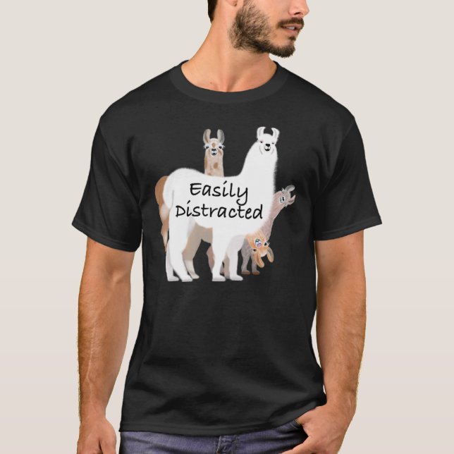 Easily distracted by llamas  Classic T-Shirt (Front)