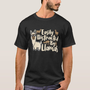 Easily Distracted By Llamas Cute Animal For Men W T-Shirt