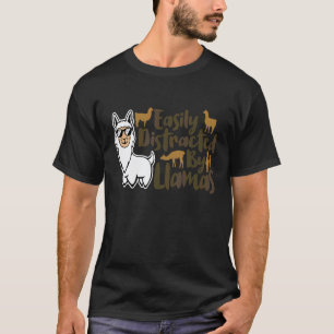 Easily Distracted By Llamas Cute Animal  For Men W T-Shirt