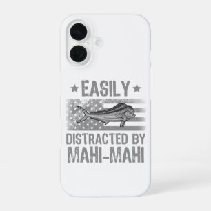 Easily Distracted by Mahi Mahi, Fishermen US Flag iPhone 16 Case