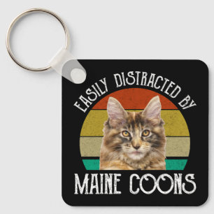 Easily Distracted By Maine Coons Key Ring