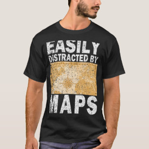 Easily distracted by maps Geography Vintage T-Shirt