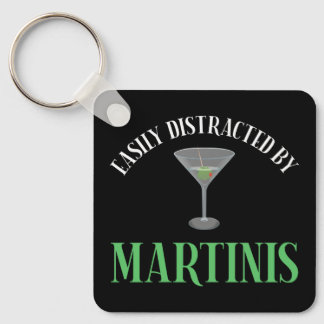 Easily Distracted By Martinis Key Ring
