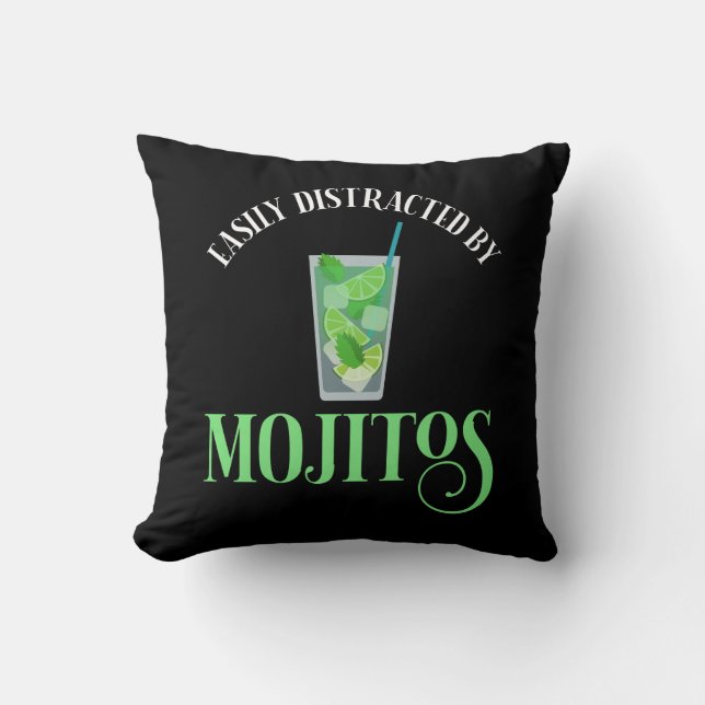 Easily Distracted By Mojitos Cushion (Front)