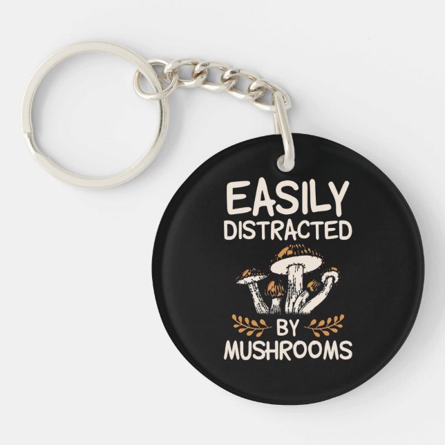 Easily Distracted By Mushroom Key Ring (Front)