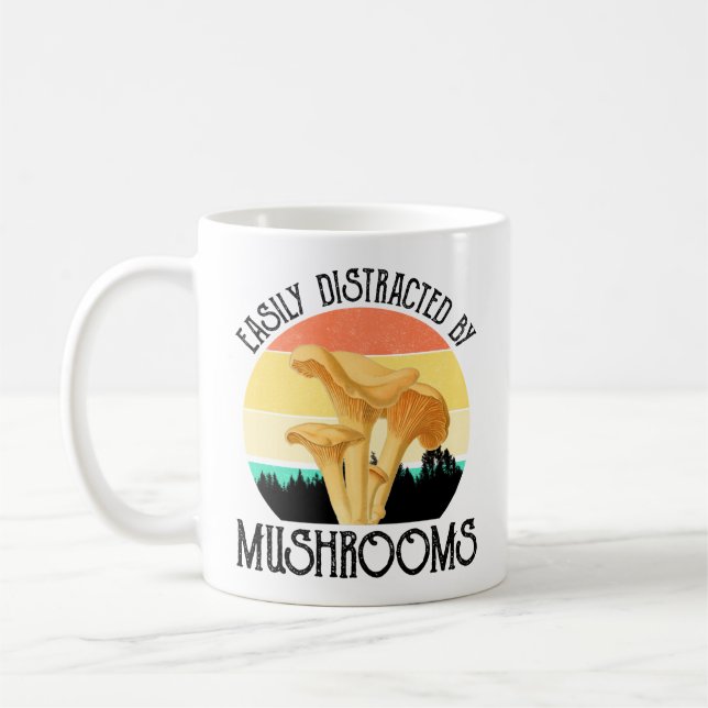 Easily Distracted By Mushrooms (Chanterelle) Coffee Mug (Left)