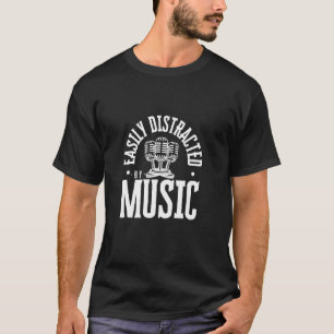 Easily Distracted By Music Funny Vintage Singer Vo T-Shirt
