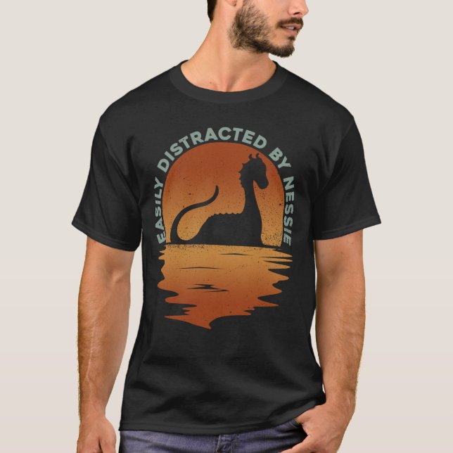 Easily Distracted By Nessie - Nessie Loch Ness T-Shirt (Front)