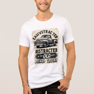 Easily Distracted by Old Pickup Trucks - Funny Vin Tri-Blend Shirt