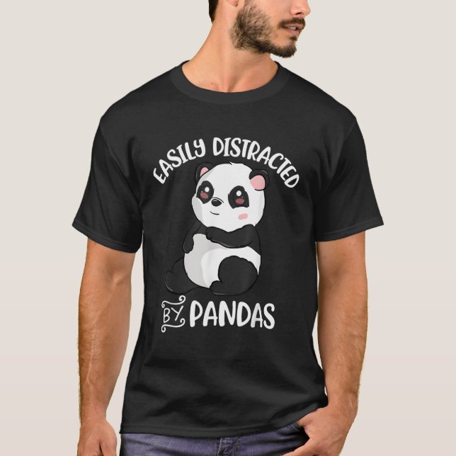 Easily Distracted By Pandas T-Shirt (Front)