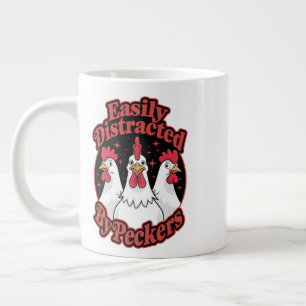 Easily Distracted by Peckers Large Coffee Mug