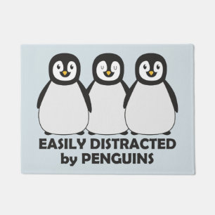 Easily Distracted by Penguins Doormat
