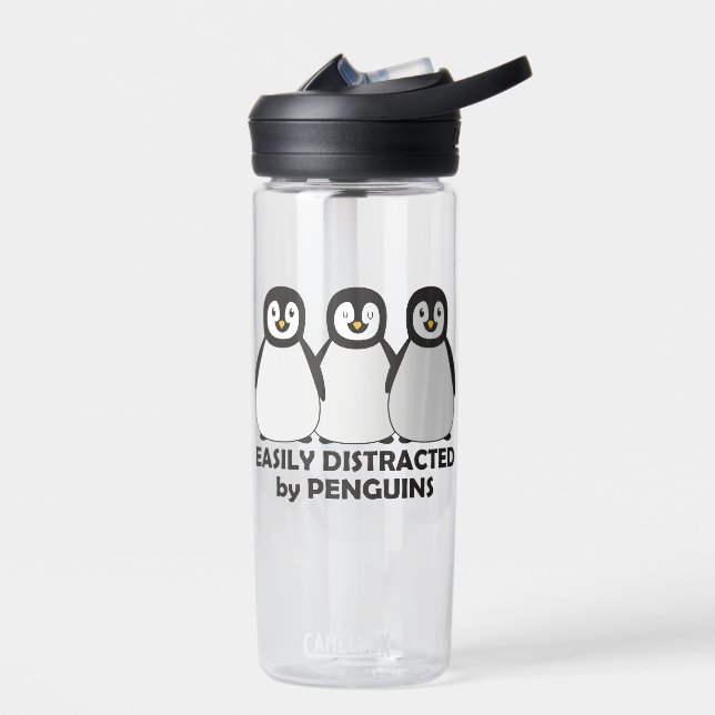 Easily Distracted by Penguins  Water Bottle (Left)