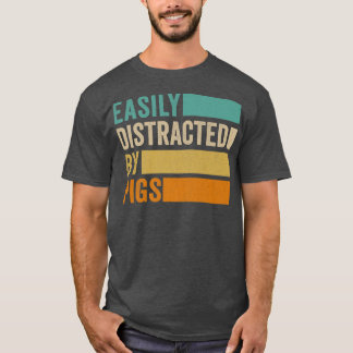 Easily Distracted By Pigs Premium 1290  T-Shirt