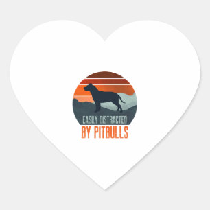 Easily Distracted By Pitbulls Dog Walking Heart Sticker